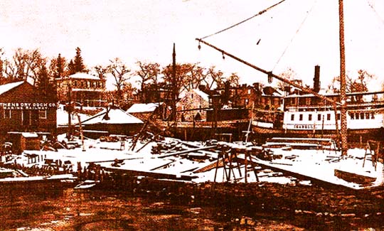 Athens, New York Dry Dock on Hudson River pre-1930