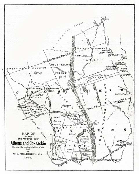 Map of Athens's Township Division from Coxsackie, New York