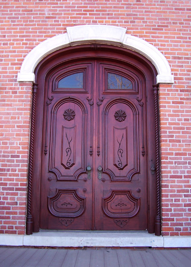 Italianate Mahogany door probably added to the Anthony Rutgers Livingston house by the Nichols or Coffin Family