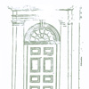 Early nineteenth century architectural pattern for Federal Style door with fanlight.