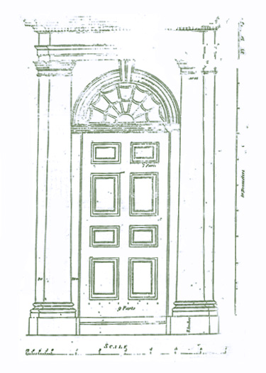 Federal Style Door with Fanlight Pattern similar to door and fanlight installed in the back entrance to the Anthony Rutgers Livingston House in the 1935 by the Hyer Family.