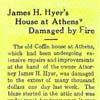 1935 Newspaper Article from Catskill Enterprise on Attic Fire In Livingston House 
                                 undergoing renovation by Hyer Family