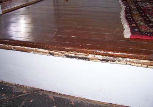 Original floor serves as subfloor to second layer wood possibly added during the 1935 renovation of the Anthony Rutgers Livingston House.