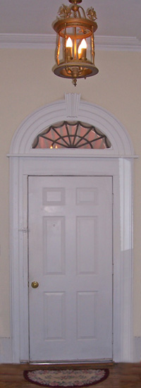 Federal style lead fanlight above backdoor in Anthony Rutgers Livingston house.  Possibly original moved from former exit during 1935 renovation.